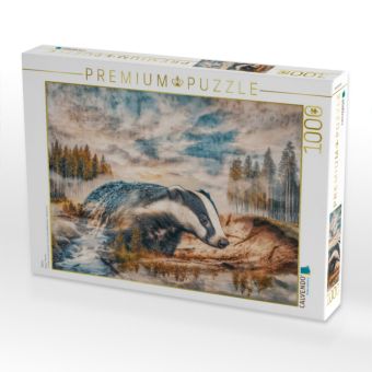 Produktbild: CALVENDO Puzzle Dachs | 1000 Teile Lege-Gr&ouml;&szlig;e 64x48cm Foto-Puzzle f&uuml;r gl&uuml;ckliche Stunden