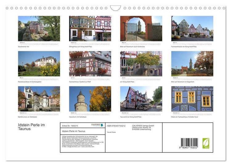 Produktbild: Idstein Perle im Taunus (Wandkalender 2026 DIN A3 quer), CALVENDO Monatskalender