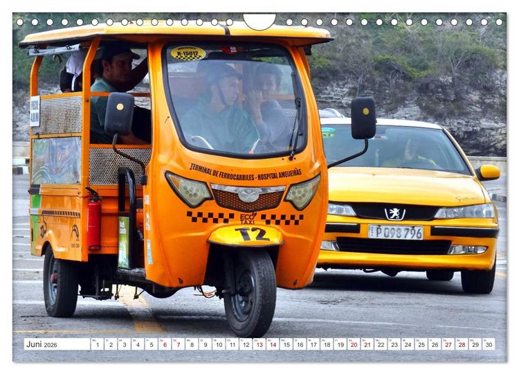 Produktbild: CUBA TAXIS - Havannas gelbe Flotte (Wandkalender 2026 DIN A4 quer), CALVENDO Monatskalender
