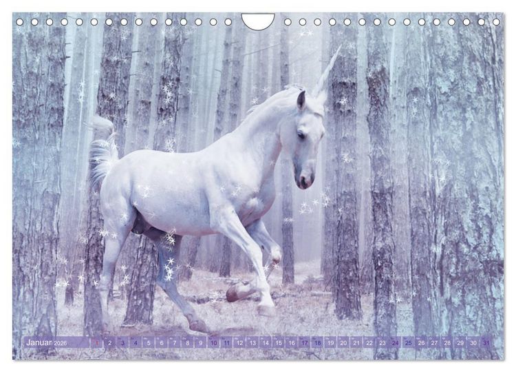 Produktbild: Einhorn Love - Fantasiewelt (Wandkalender 2026 DIN A4 quer), CALVENDO Monatskalender