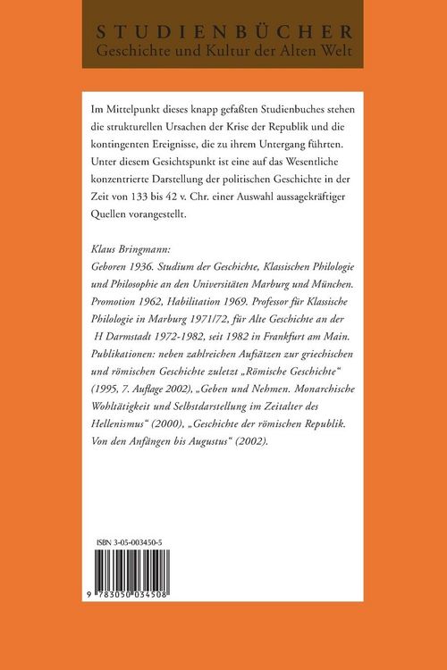 Produktbild: Krise und Ende der r&ouml;mischen Republik (133&ndash;42 v. Chr.)