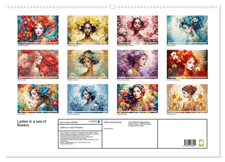 Produktbild: Ladies in a sea of flowers (Wall Calendar 2026 DIN A2 landscape), CALVENDO 12 Month Wall Calendar