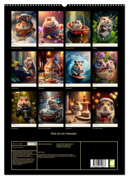 Produktbild: Was f&uuml;r ein Hamster (hochwertiger Premium Wandkalender 2026 DIN A2 hoch), Kunstdruck in Hochglanz