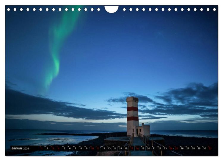 Produktbild: Aurora borealis - Magische Polarlichtn&auml;chte in Island und Norwegen (Wandkalender 2026 DIN A4 quer), CALVENDO Monatskalender