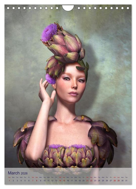Produktbild: Food Fashion - surreal women's portraits with fruit and vegetable (Wall Calendar 2026 DIN A4 portrait), CALVENDO 12 Month Wall Calendar