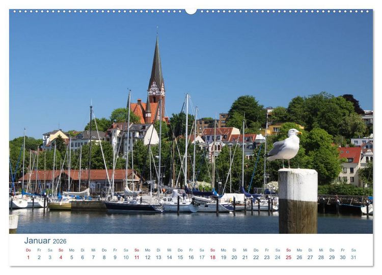 Produktbild: Flensburg 2026. Impressionen rund um den Hafen (hochwertiger Premium Wandkalender 2026 DIN A2 quer), Kunstdruck in Hochglanz