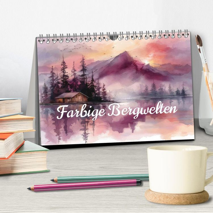Produktbild: Farbige Bergwelten (Tischkalender 2026 DIN A5 quer), CALVENDO Monatskalender