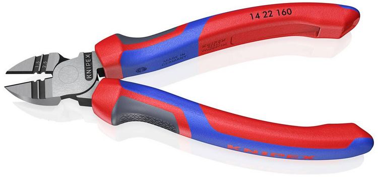 Produktbild: Knipex 14 22 160 Werkstatt Abisolier-Seitenschneider mit Facette 160mm