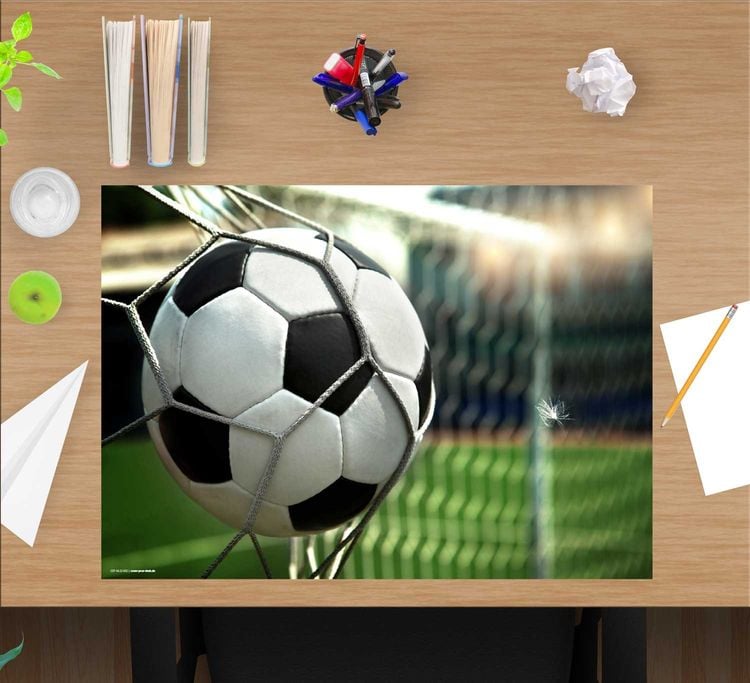 Produktbild: Cover-your-desk Schreibtischunterlage f&uuml;r Kinder Fu&szlig;ball im Tor, aus hochwertigem Vinyl , 60 x 40 cm