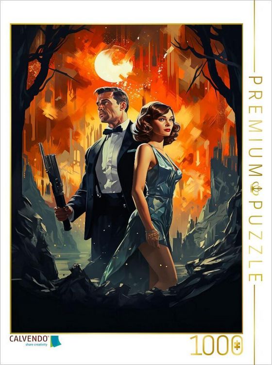 Produktbild: CALVENDO Puzzle Wie ein Spion in der Nacht - historisches Filmplakat zu einem Film, der nie gedreht wurde | 1000 Teile Lege-Gr&ouml;&szlig;e 64x48cm Foto-Puzzle