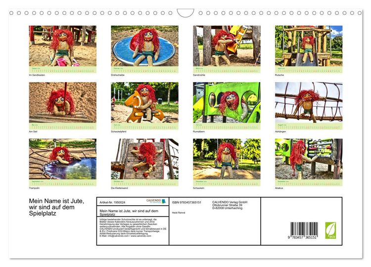 Produktbild: Mein Name ist Jute, wir sind auf dem Spielplatz (Wandkalender 2026 DIN A3 quer), CALVENDO Monatskalender