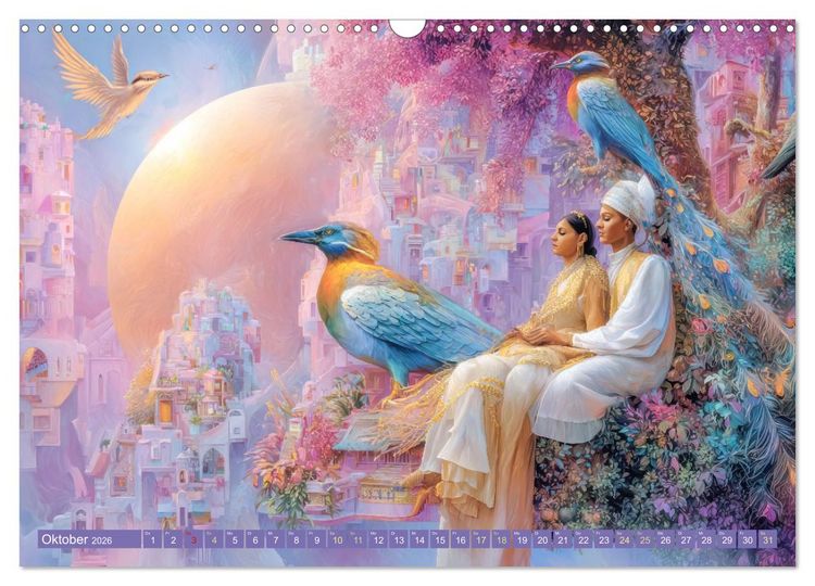 Produktbild: Paradiesische Welt - Fantasiewerke (Wandkalender 2026 DIN A3 quer), CALVENDO Monatskalender
