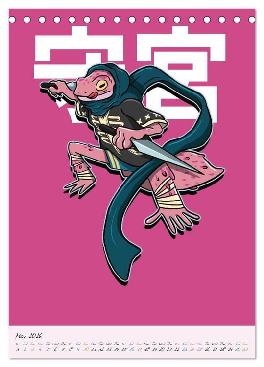 Produktbild: Dangerous Animal Samurai (Desk Calendar 2026 DIN A5 portrait), CALVENDO 12 Month DeskCalendar