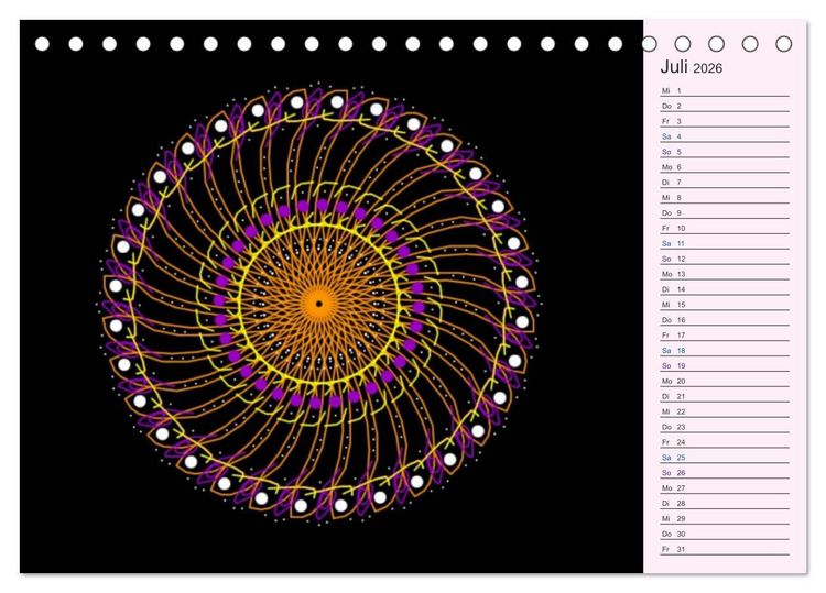 Produktbild: Filigran - Mandalas (Tischkalender 2026 DIN A5 quer), CALVENDO Monatskalender