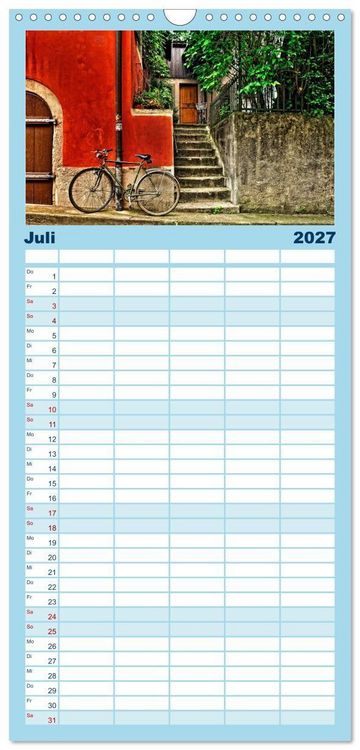 Produktbild: Familienplaner 2027 - Liebe zum Fahrrad mit 5 Spalten (Wandkalender, 21 x 45 cm) CALVENDO