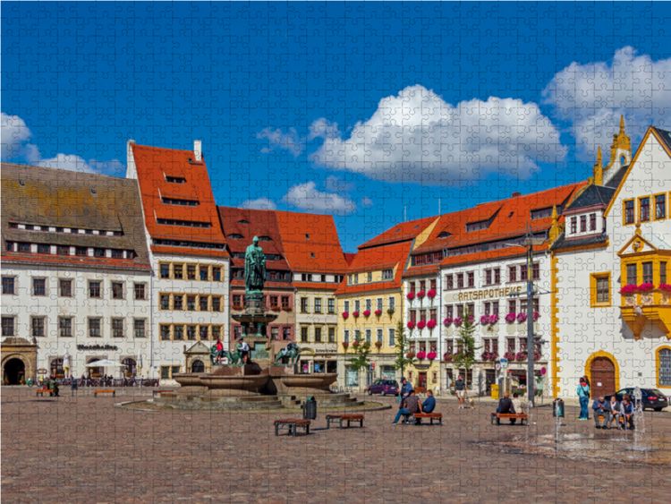 Produktbild: CALVENDO Puzzle Am Obermarkt in Freiberg | 1000 Teile Lege-Gr&ouml;&szlig;e 64x48cm Foto-Puzzle f&uuml;r gl&uuml;ckliche Stunden