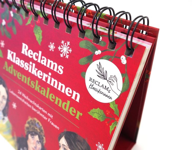 Produktbild: Reclams Klassikerinnen Adventskalender. 24 Weihnachtskarten mit Lebensweisheiten ber&uuml;hmter Frauen