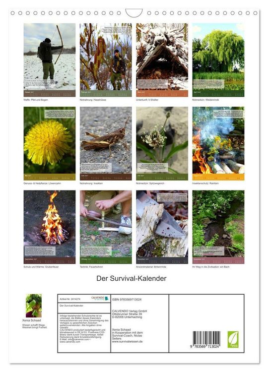 Produktbild: Der Survival-Kalender (Wandkalender 2027 DIN A3 hoch), CALVENDO Monatskalender