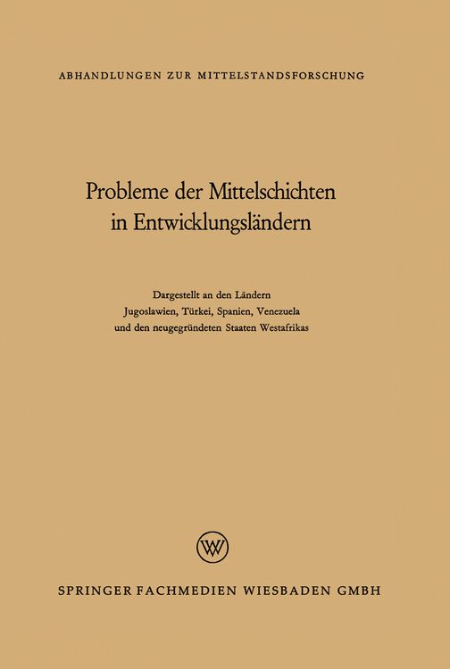 Produktbild: Probleme der Mittelschichten in Entwicklungsl&auml;ndern