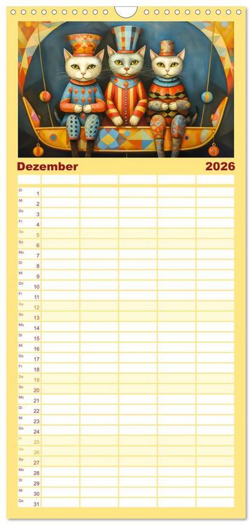 Produktbild: Familienplaner 2026 - Zirkusfantasien - Bezaubernd fremdartig mit 5 Spalten (Wandkalender, 21 x 45 cm) CALVENDO
