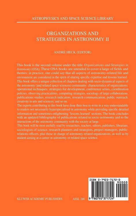 Produktbild: Organizations and Strategies in Astronomy