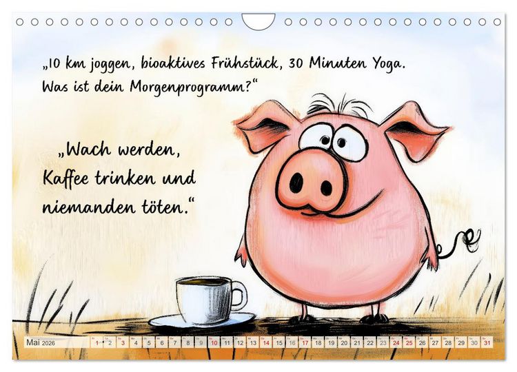 Produktbild: Saugute Schweinespr&uuml;che (Wandkalender 2026 DIN A4 quer), CALVENDO Monatskalender
