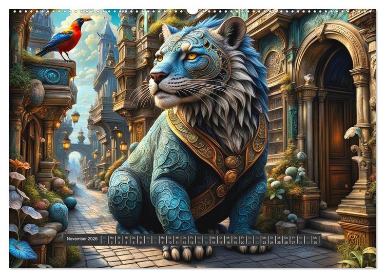 Produktbild: Verborgene Welten: Arkanum der mystischen Tierwesen (hochwertiger Premium Wandkalender 2026 DIN A2 quer), Kunstdruck in Hochglanz