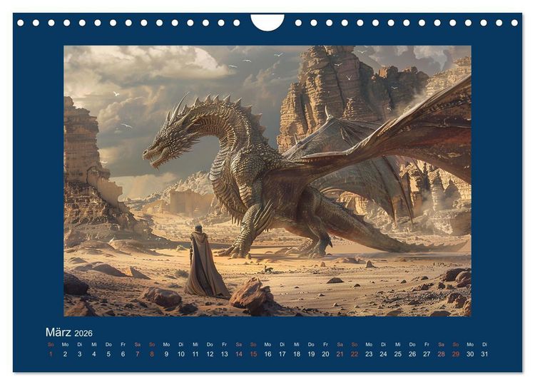 Produktbild: Drachenkrieger (Wandkalender 2026 DIN A4 quer), CALVENDO Monatskalender