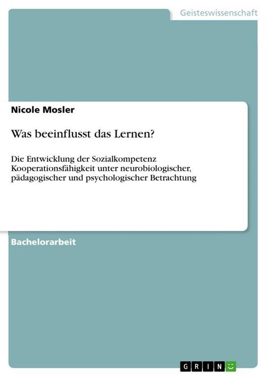 Produktbild: Was beeinflusst das Lernen?