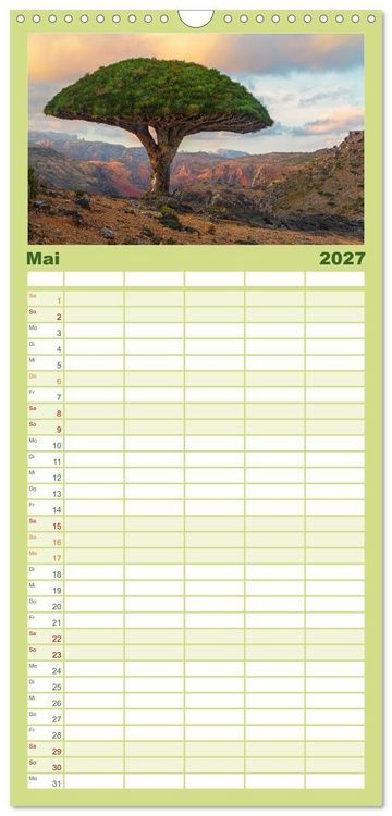 Produktbild: Familienplaner 2027 - Leidenschaft Landschaften mit 5 Spalten (Wandkalender, 21 x 45 cm) CALVENDO