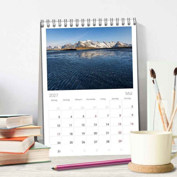 Produktbild: Tischplaner 2027 - Licht des Nordens - LOFOTEN (A5 Tischkalender zum Aufstellen) CALVENDO