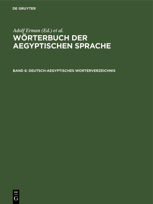 Produktbild: Deutsch-aegyptisches Worterverzeichnis
