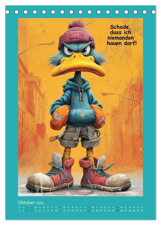 Produktbild: Quack Attacke. Enten au&szlig;er Kontrolle (Tischkalender 2026 DIN A5 hoch), CALVENDO Monatskalender