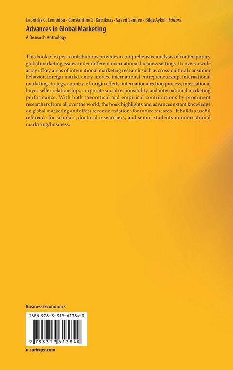 Produktbild: Advances in Global Marketing