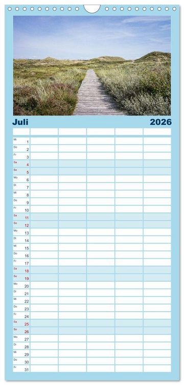 Produktbild: Familienplaner 2026 - Amrum: Natur und Freiheit mit 5 Spalten (Wandkalender, 21 x 45 cm) CALVENDO