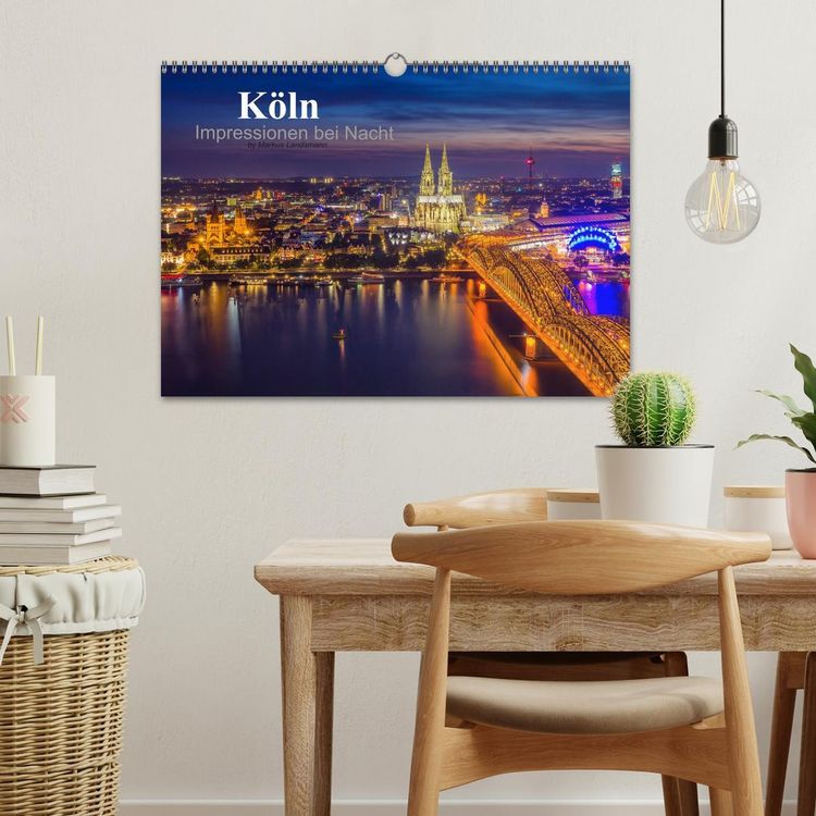 Produktbild: K&ouml;ln Impressionen bei Nacht (Wandkalender 2026 DIN A3 quer), CALVENDO Monatskalender
