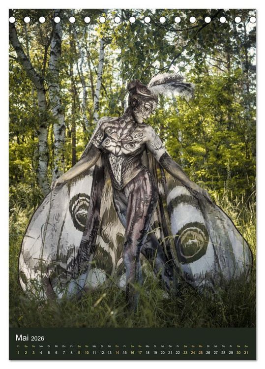 Produktbild: Bodypainting Adventures - Farbe auf nackter Haut (Tischkalender 2026 DIN A5 hoch), CALVENDO Monatskalender