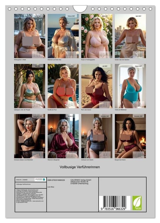Produktbild: Vollbusige Verf&uuml;hrerinnen (Wandkalender 2027 DIN A4 hoch), CALVENDO Monatskalender