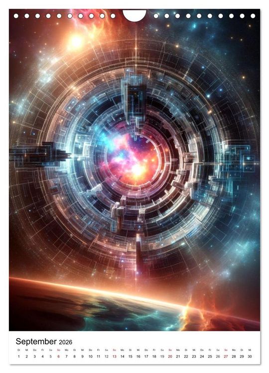 Produktbild: Astronomie Visionen - Ein von KI erschaffenes Panorama des Kosmos (Wandkalender 2026 DIN A4 hoch), CALVENDO Monatskalender