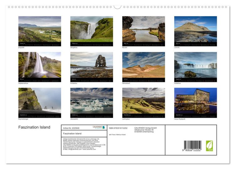 Produktbild: Faszination Island (hochwertiger Premium Wandkalender 2026 DIN A2 quer), Kunstdruck in Hochglanz