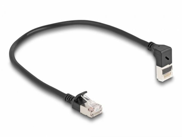 Produktbild: Delock 80285 RJ45 Patchkabel CAT 6a S/FTP 0.25m Schwarz 1St.