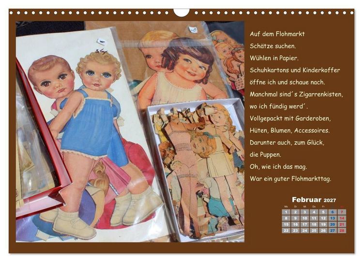 Produktbild: Papierpuppenpoesie (Wandkalender 2027 DIN A3 quer), CALVENDO Monatskalender