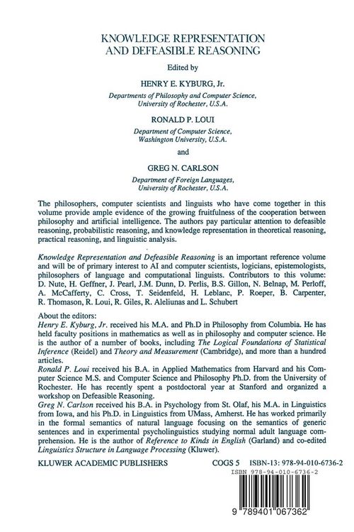 Produktbild: Knowledge Representation and Defeasible Reasoning