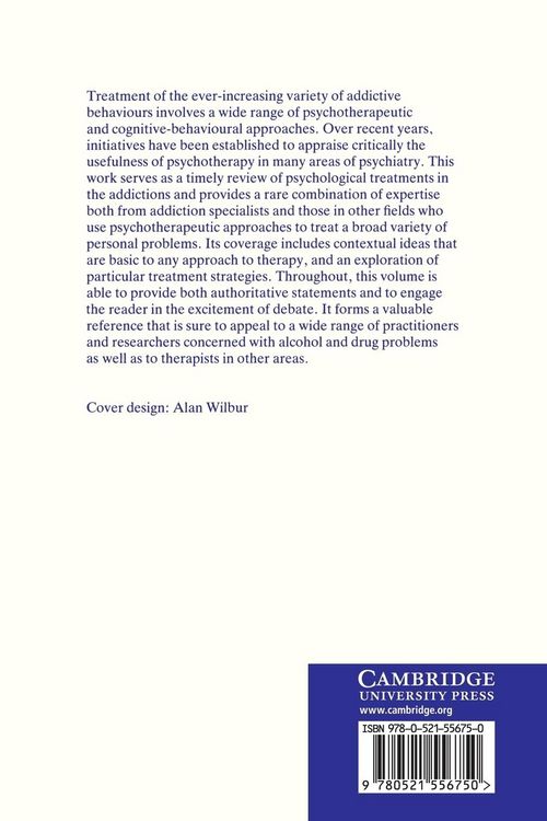 Produktbild: Psychotherapy, Psychological Treatments and the Addictions
