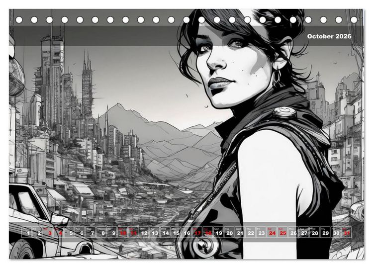 Produktbild: Yolanda's portraits, a graphic portfolio (Desk Calendar 2026 DIN A5 landscape), CALVENDO 12 Month DeskCalendar