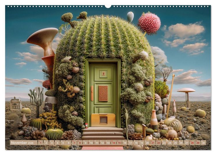 Produktbild: Kaktuswelten. Fantasie in Gr&uuml;n und Dorn (hochwertiger Premium Wandkalender 2026 DIN A2 quer), Kunstdruck in Hochglanz