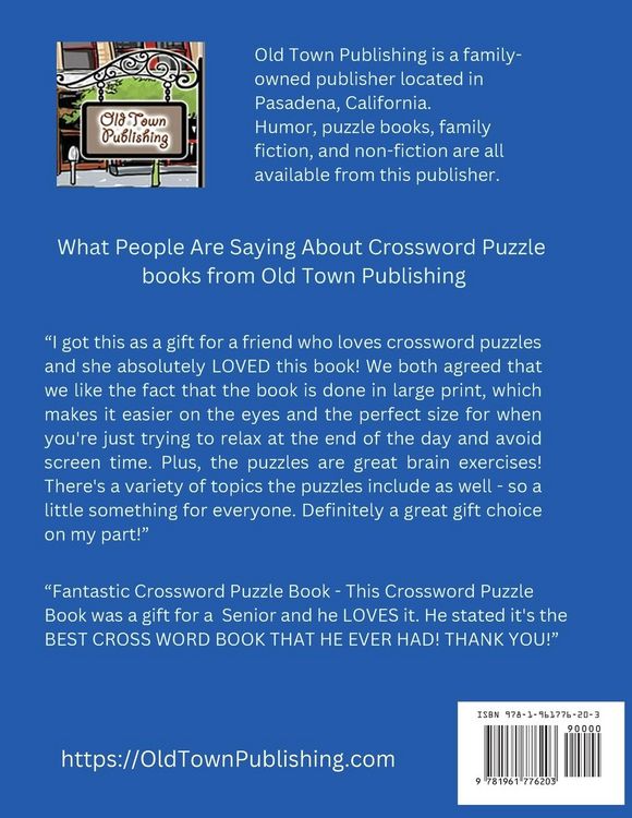 Produktbild: 50 Fun and Easy Large Print Crosswords Puzzles for Adults