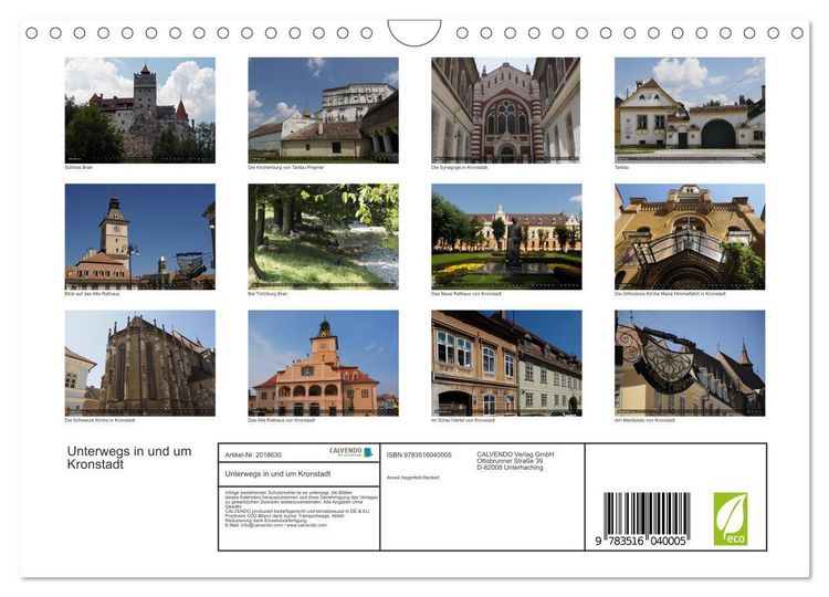Produktbild: Unterwegs in und um Kronstadt (Wandkalender 2026 DIN A4 quer), CALVENDO Monatskalender