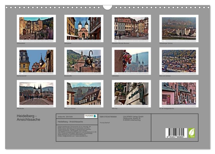 Produktbild: Heidelberg - Ansichtssache (Wandkalender 2026 DIN A3 quer), CALVENDO Monatskalender