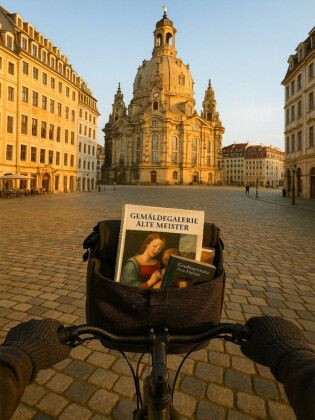 Produktbild: CALVENDO Puzzle Dresden Frauenkirche mit dem Fahrrad | 1000 Teile Lege-Gr&ouml;&szlig;e 64x48cm Foto-Puzzle f&uuml;r gl&uuml;ckliche Stunden